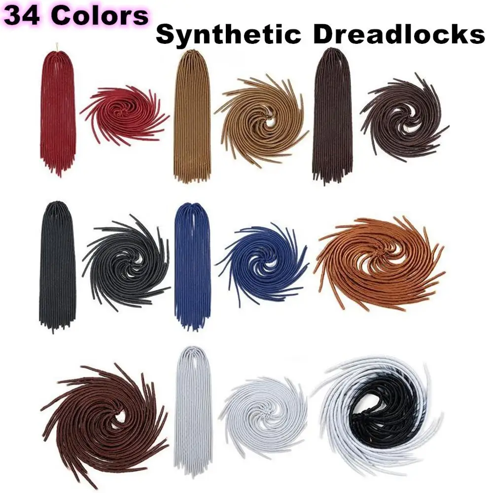 

SHUOHAN 51cm Synthetic Dreadlocks Hair Extension Braiding Red Blue Brown Grey Ombre Purple Pink Brown Green Yellow Rosered