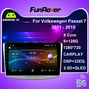 

Funrover 2 Din Android 10.0 Car Radio GPS For VW Passat Volkswagen B7 B6 CC DVD player Multimedia car stereo 6GB ROM 128G DSP