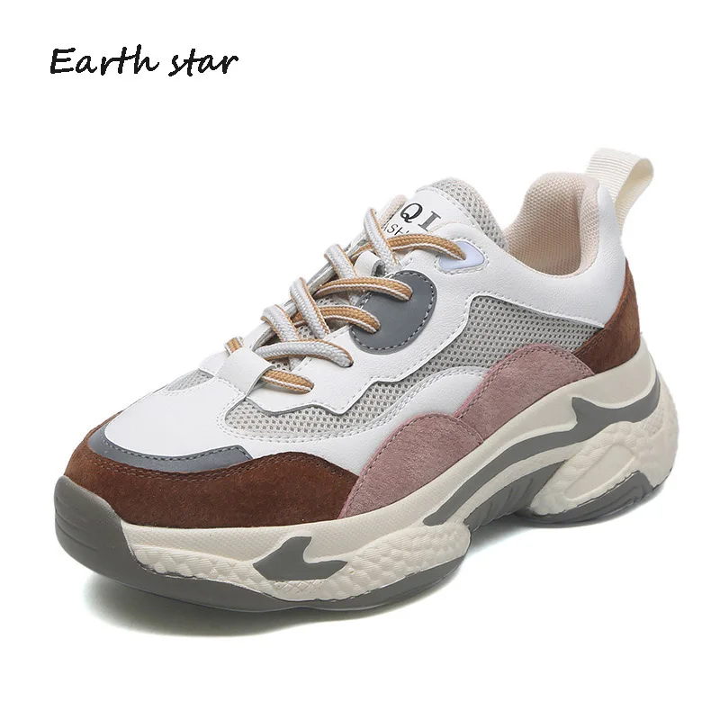 Повседневная обувь Женские кроссовки на платформе Модная брендовая zapatos de mujer