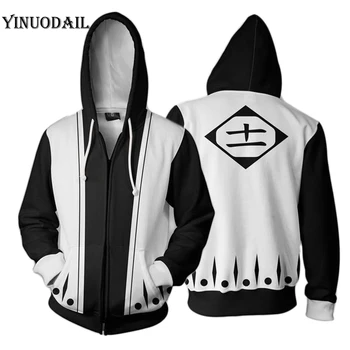 

Men and Women Anime Zip Up Hoodies Anime Bleach Hoodie Zaraki Kenpachi 3d Hooded Sweatshirt Cosplay Costumes Harajuku Streetwear