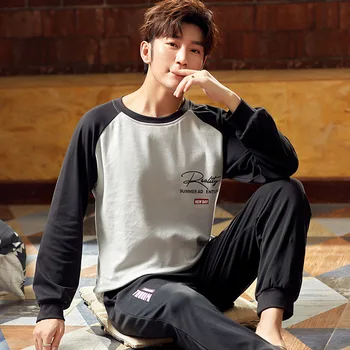 

Pajamas Sleeping Suits for Men Fashion Men Sleepwear Modal Classy Pijama Hombre Plain Male Pyjamas Long Sleeves Pajamas Men