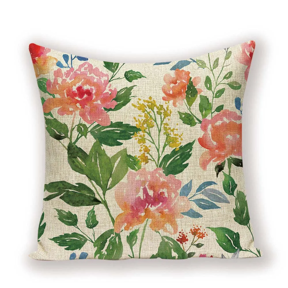 Декоративные подушки для дома, чехол с цветочным принтом, шикарная подушка, Весенняя красочная подушка для гостиной - Цвет: L1226-23