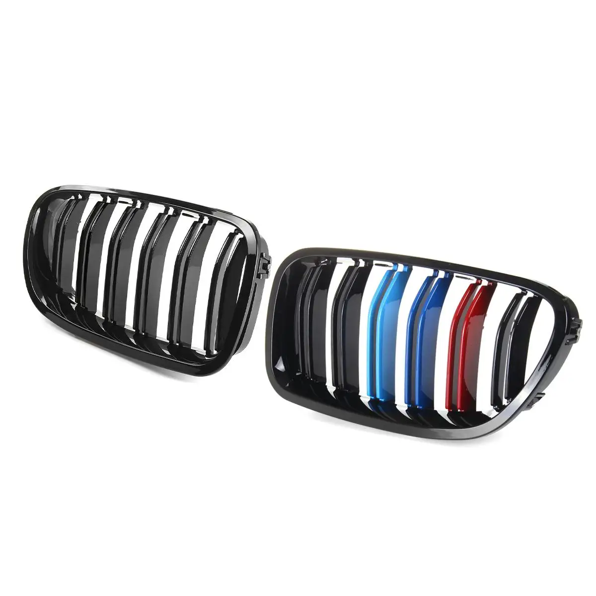 1 пара глянцевая черная m-цветная Автомобильная Передняя решетка для BMW F10 528i 535i 550i 2010- 5 серия F10 гриль IMA541427