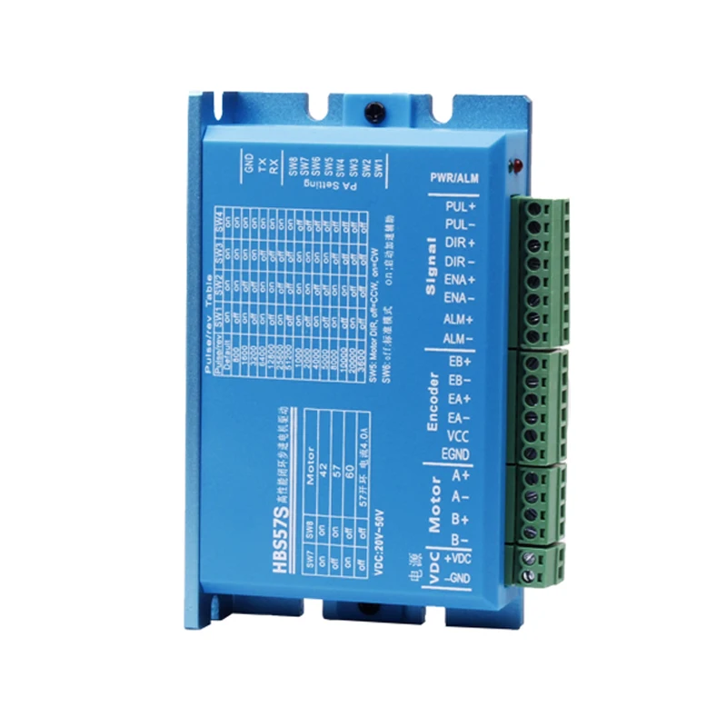 42 하이브리드 폐쇄 루프 스테퍼 모터 드라이버, 0.55nm 0.7nm 서보 모터, HBS57S/HBS57 드라이버, 2 상 Nema 17