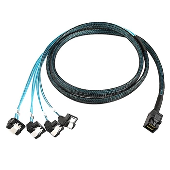 

Mini SAS Interface HD 36P SFF-8643 to SATA 7Pinx4 90 Degree Connector Injection Molding Hard Drive Cable 1M