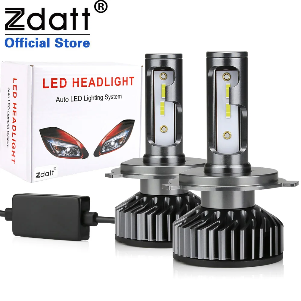 Zdatt-H1 LED 헤드라이트 전구 H4 H7 LED Canbus CSP 칩 9005 HB3 9006 HB4 램프 H11 H8 H9 6000K 12V, 자동 안개등 얼음 전구 2 개