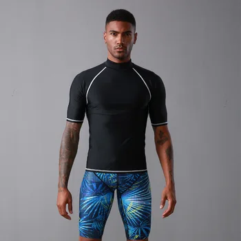 

SBART Snorkeling Diving Wetsuit Men Surfing Rash Guards Top Lycra Short Sleeve UPF50+ Quick Dry Windsurf Dive T-Shirt