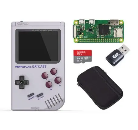 Чехол Retroflag GPi для Raspberry Pi Zero или Zero W с безопасным отключением портативной игровой консоли, предварительно установленная 7000+ игры