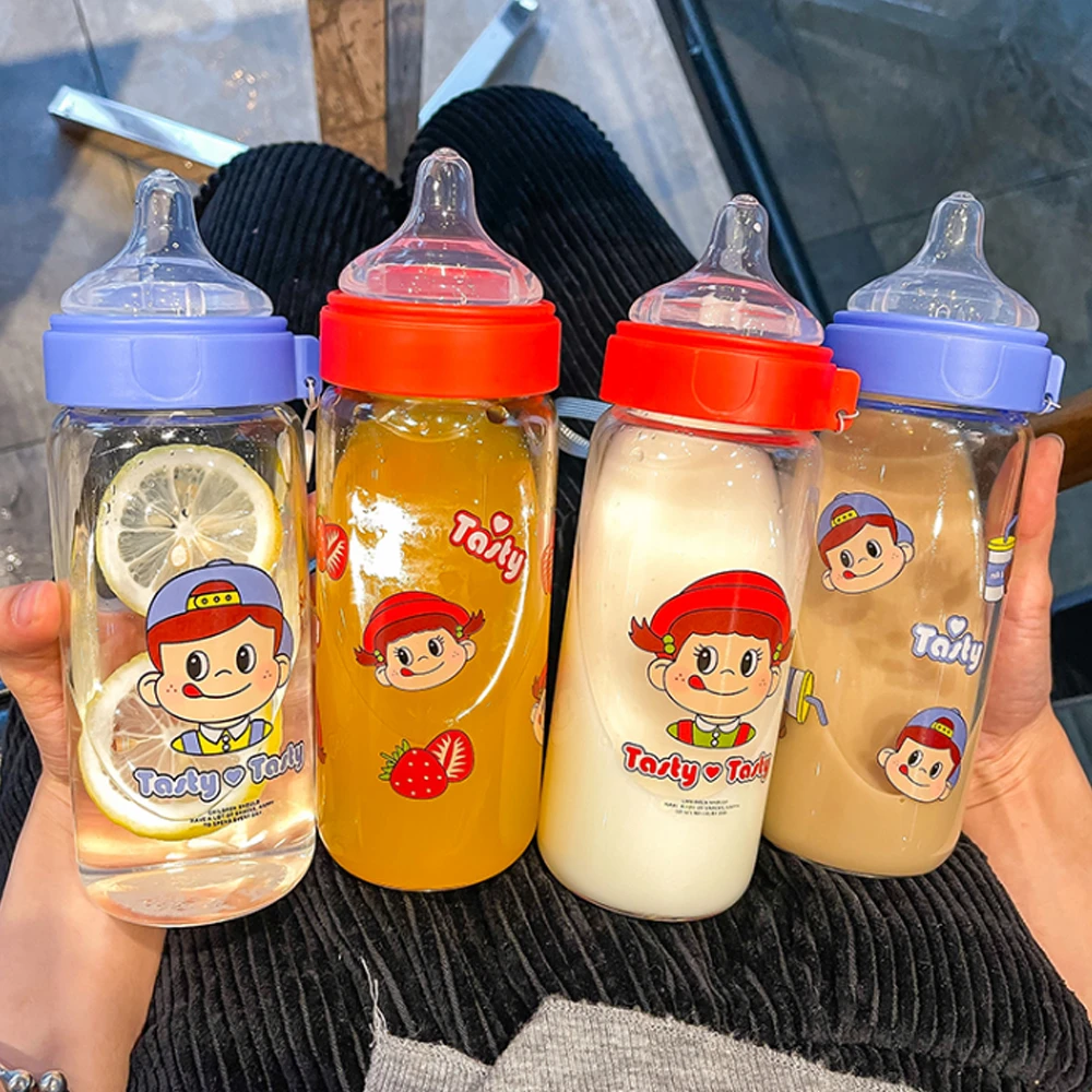 Cute Cartoon Strawberry Glass Water Bottle Pacifier Suitable for Adult  sunlight Children Milk Glass Bottle Baby Feeding Bottle|Water Bottles| -  AliExpress