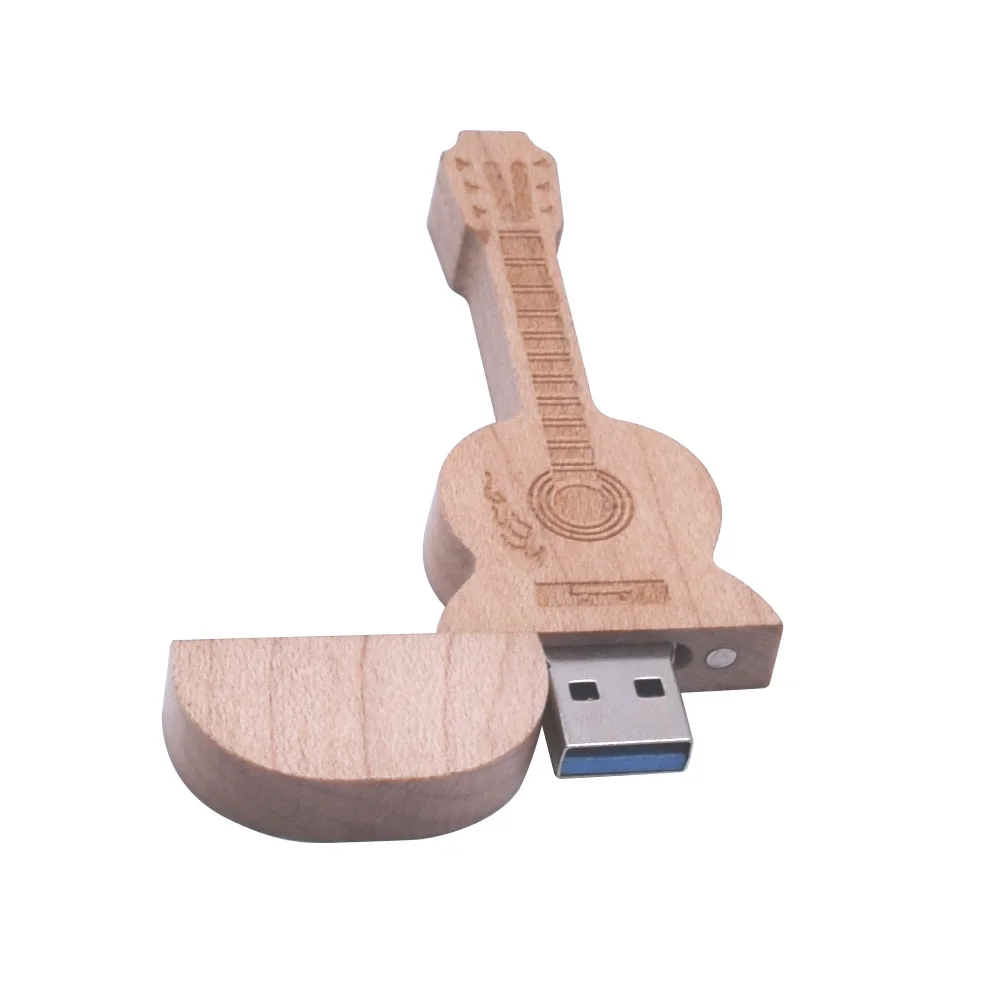 Usb флеш-накопитель Usb 3,0 гитара флеш-накопитель из дерева реальная емкость 8 ГБ 32 ГБ 64 Гб высокоскоростная карта памяти Флешка логотип на заказ свадьба - Цвет: maple