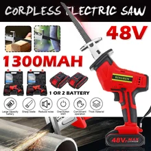 Scie alternative sans fil Rechargeable 48V vitesse réglable scie électrique Kit d'outils de coupe de bois avec 1/2 batterie Li-ion prise ue