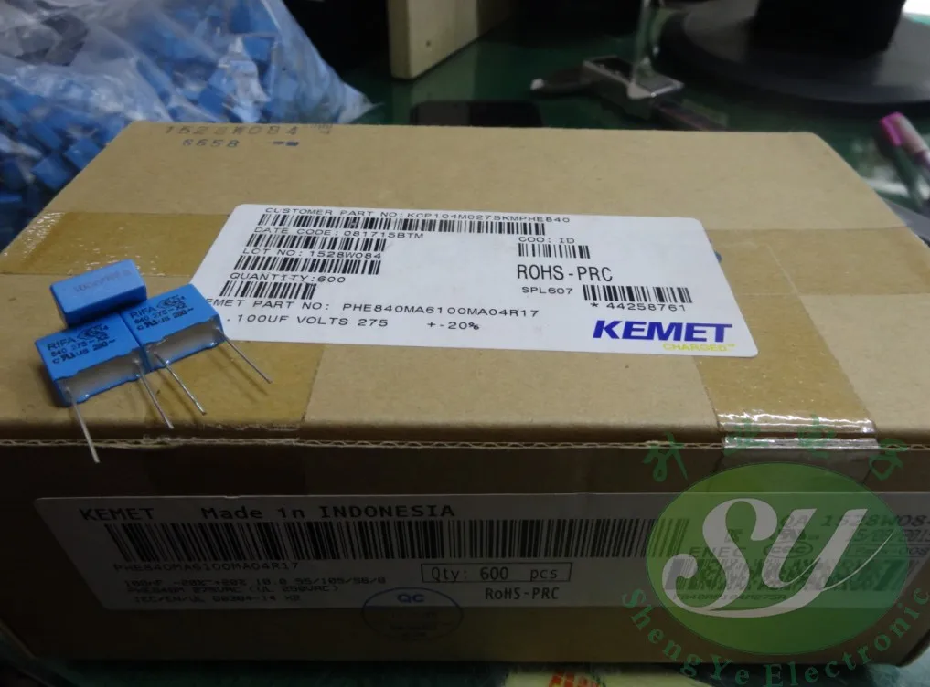 50 шт. KEMET RIFA PHE840 0,1 мкФ/275Vac 100NF u1 104 пленочный конденсатор 10 мм