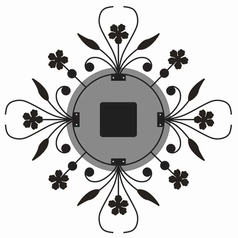 Home Decorative Exquisite Silent Office Modern Art Flower Shape Metal Hanging Quartz Wall Clock 3D Fashion