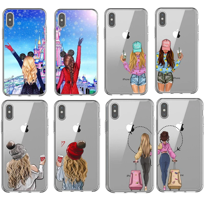 

Girlfriends Girls Bff Best Friends Forever Soft TPU Back Cover Phone Case for iPhone XS 5s SE 6 6S 7 8 Plus XR XS MAX 11 Pro Max