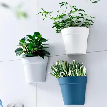 

2PCS Wall Hanging Type Flowerpots Plastic Potted Plant Pots Hydroponic Flowerpot