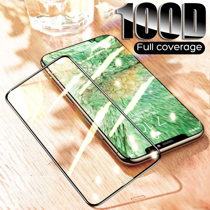 

100D Curved Full Cover Protective Glass On The For iPhone 7 8 6S Plus Tempered Screen Protector iPhone 11 Pro X XR XS Max Glass