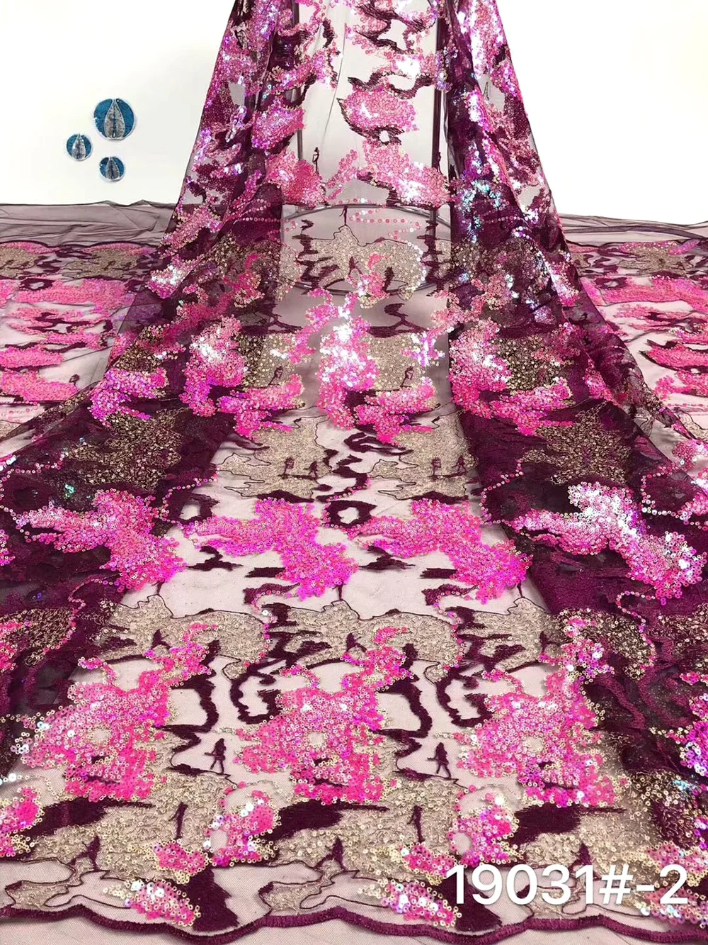 

African Sequins Lace Fabric 2019 Classics unique Sequin Lace For Party Dress Newest High quality Evening dress