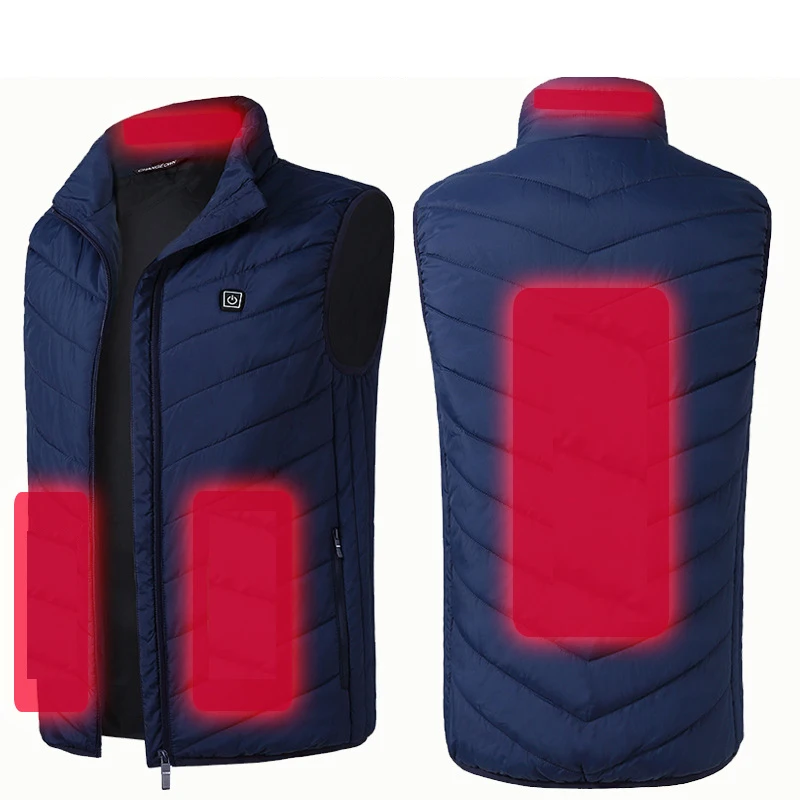 

Cycling Sleeveless Jacket Men USB Graphene Heating Vest Neck Front Back Heating Riding Jacket Winter Electric Thermal Vest