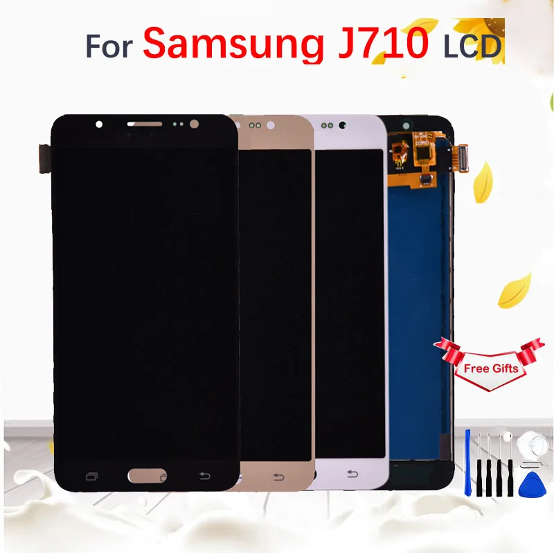 

For Samsung Galaxy J7 2016 J710 J710F J710FN J710M J710H LCD Display Touch Screen Digitizer Assembly Replacement adjust brightne