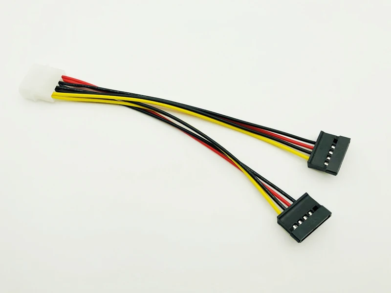New 4Pin IDE Molex to 2 Serial ATA SATA Y Splitter Hard Drive Power Supply Cable For Adding SATA Drives for Bitcoin Miner Mining