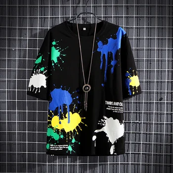 

WWKK 2020 new Colorful Print Tie Dye Tshirts Streetwear Hip Hop Gothic Punk Rock Short Sleeve Tee Shirts Harajuku Hipster Tops