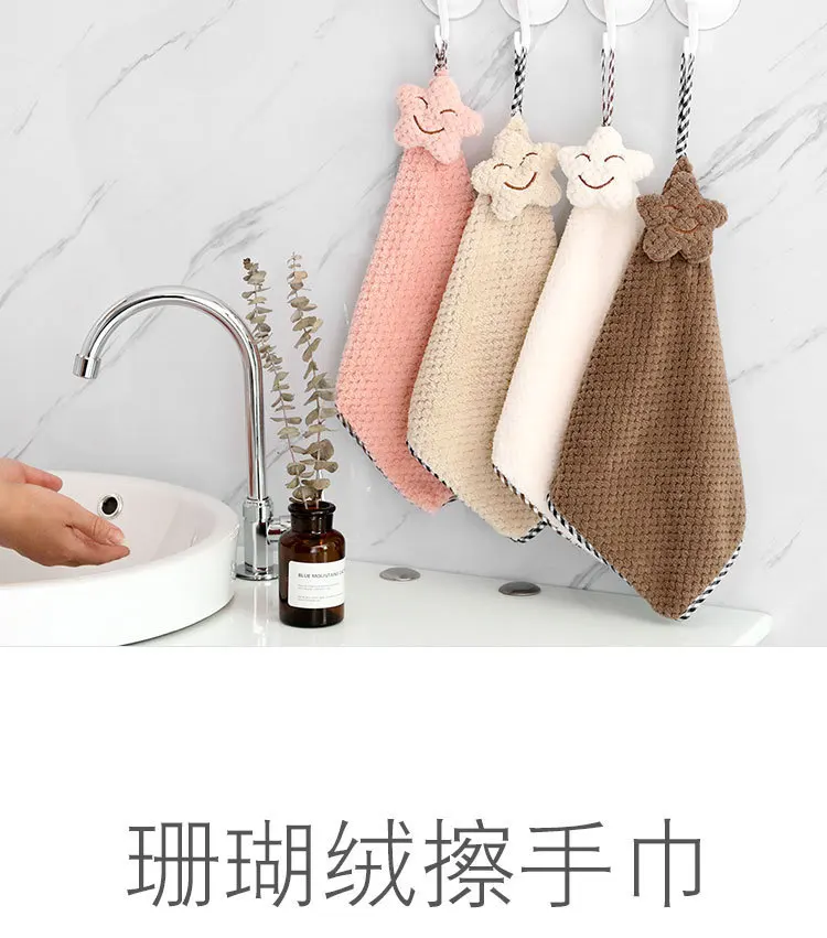 Clean yi bang Manufacturers Direct Selling Superfine Fibre Strong Water-Absorbing Pineapple Case Hangable Coral Velvet Cartoon T