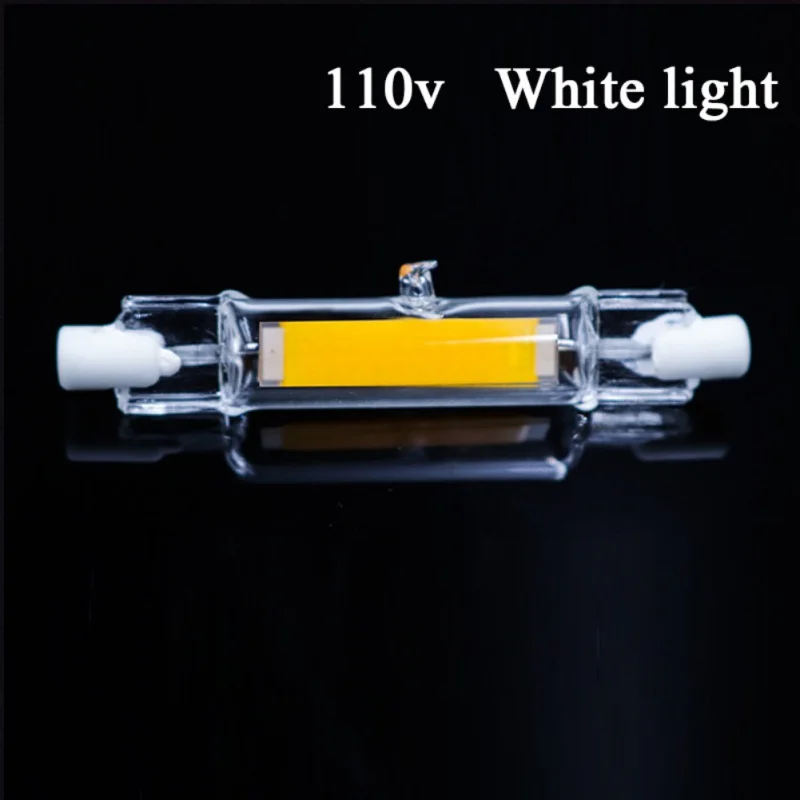 110V78mm6W 78 мм/118 мм R7S светодиодный COB лампа освещения галогенная 360 градусов угол луча для работы, безопасности, ландшафтного освещения Двусторонняя база - Испускаемый цвет: 110V78mm6W