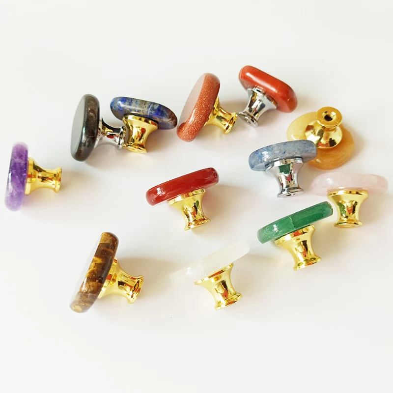 Nordic Chakra reiki Crystals natural stone cabinet wardrobe shoe door drawer knobs gift jewelry box decoration handle furniture