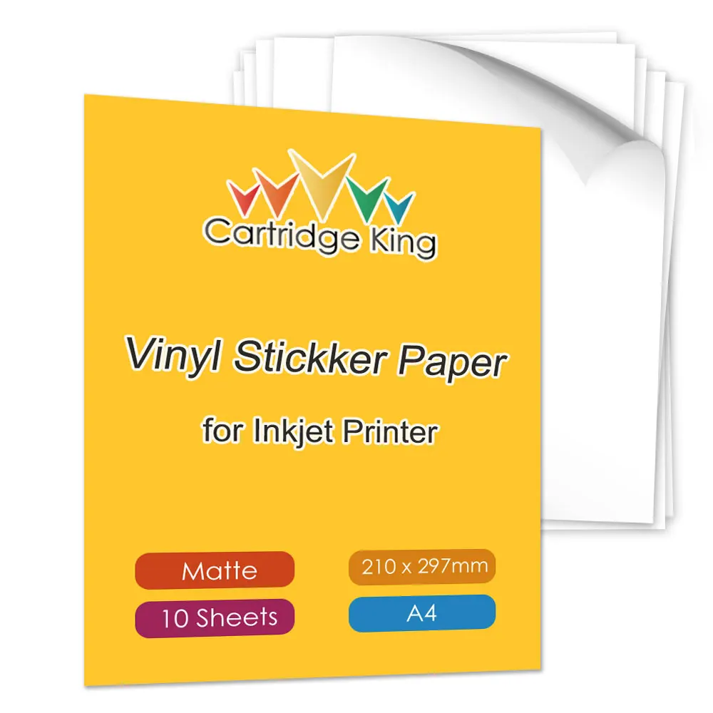 10 hojas de papel A4 para impresora de inyección de tinta, pegatina de vinilo imprimible, pegatina para maleta