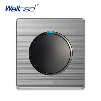 

Wallpad 1 Gang 2 Way Wall Light Switch Random Click Push Button With LED Indicator Stainless Steel Panel Home