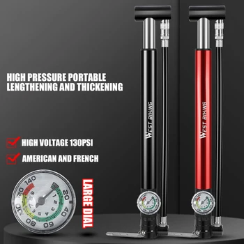 

WEST BIKING Bicycle Pump 130PSI MTB Road Bike Inflator with Pressure Gauge