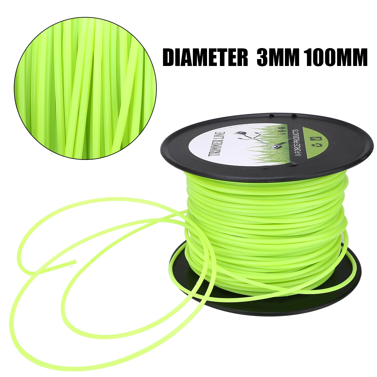 100m Diameter 3mm Lawn Mower Trimmer Line Nylon Rope Brushcutter Grass Trimmer Thread Rope Mowing Wire Cutting Mowing Tool