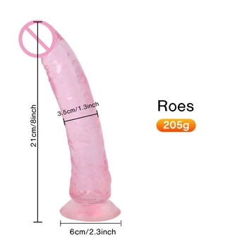 Jelly Dildo Penis TPE Transparent Dildos Strapon For Women Masturbator Lesbians Adults Only Toys Suction Cup Penis Cock Sex Shop 6