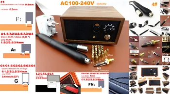 

100V-240V Leather Craft Electric Edge Crease Edging Creasing Machine Soldering Iron Replace Head Tip Tool Set M5 Screw Connector