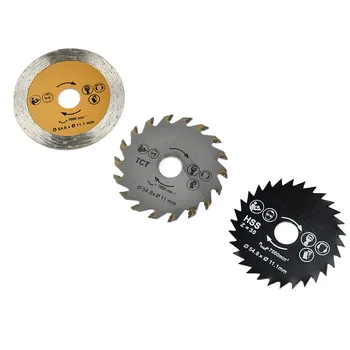 

3pcs Mini Wood Circular Saw Blade Handle Clamp 6MM Handle High Speed Steel Cutting Blade Rotary Tool Set