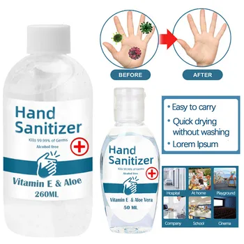 

300ML Nano Silver Hand Sanitizer Gel Disposable Free Alcohol Gel Antiseptic Hand Gel Desinfetante High Quality Home Cleaners
