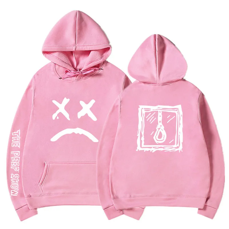 Lil Peep толстовки Love lil. peep мужская толстовка с капюшоном с принтом счастливого улыбающегося лица Мужской Женский пуловер толстовки Мужская Уличная одежда - Цвет: Pink