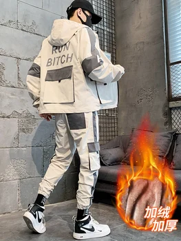 

Winter Fashion Tracksuits Men Sweatsuit Sportswear Set Joggers Suit Men Set Casual Tracksuit Jacket Sportwear Hommes Coat JJ60NT