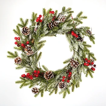 

40cm Pine Cones Christmas Wreath Garlands Props Door Hanging Gift Window Pendant For Hanging On The Door Or On The Wall