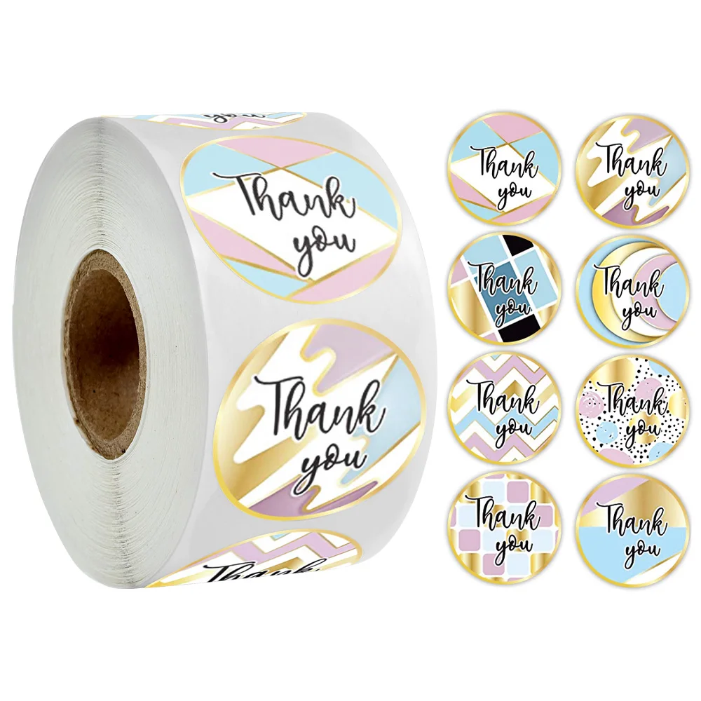

500 Pcs/Roll Cute Pink Stickers Thank You Sticker Seal Labels For Small Shop Product Packaging Decor For Stationery Stickers
