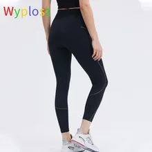 

Wyplosz Leggings For Fitness Yoga Pants Strip Printing Compression Vital Women's Sports High Waist Running Clothes Peach Push Up