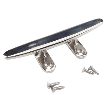 

Marine Flat Top 6 Inch Boat Cleats Dock with Fasteners Stainless Steel for Boat Yacht
