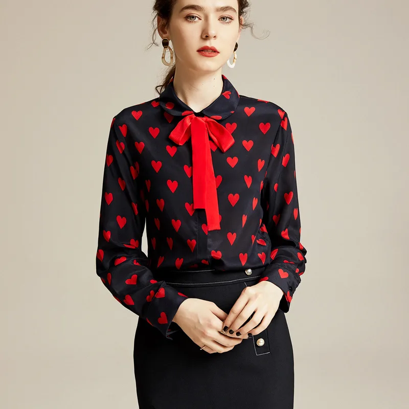 [EAM] Women Pocket Contrast Color Big Size Blouse