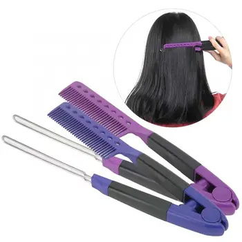 

V-Shape Hair Splint Comb Straightener Heat-Resistant Salon Hairdressing Styling Tool Professional Hair Comb Brush 4
