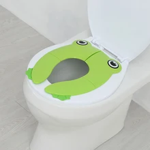 Cute Frog Baby Travel Folding Potty Seat Toddler Portable Collapsible Children Toilet Mat Children Urinal Cushion Pot Chair Mat