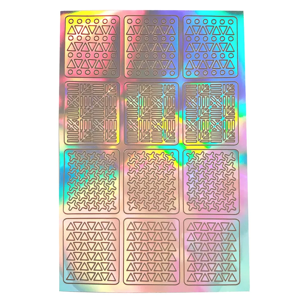 DIY 3 листа, трафарет для ногтей, полый, неправильная сетка, многоразовый для маникюра, наклейка, наклейка для дизайна ногтей, наклейки, наклейки для ногтей, naklejki na paznokcie