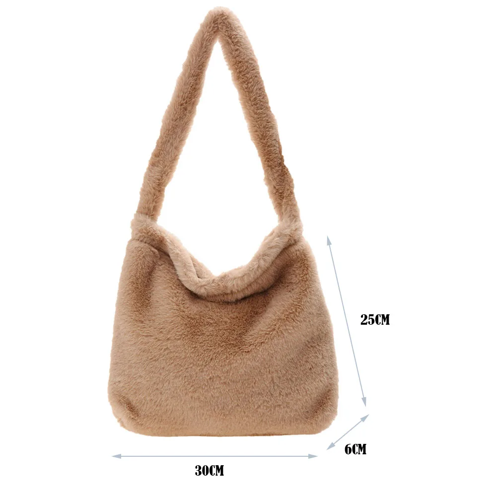Fluffy Women's Girls Portable Plush Female Handbag Mini 2022 Winter Shoulder Clutches Retro Animal Printed Street Travel Bags wallet purse with strap