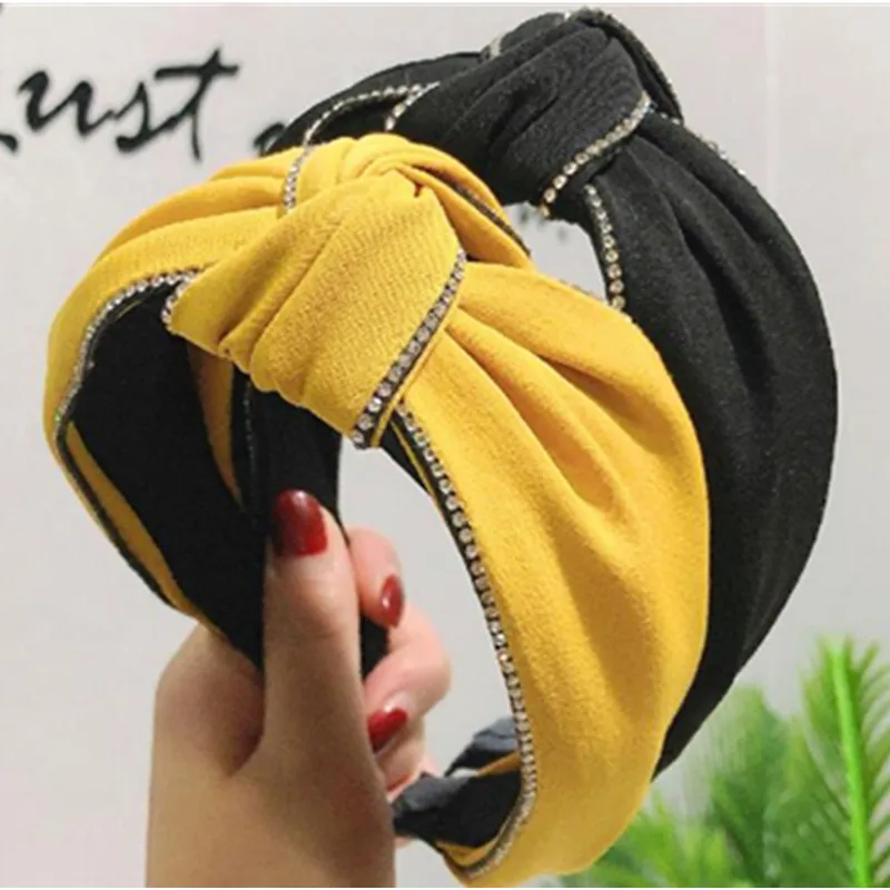 

Solid Headband Crystals for Women Traveling Headwear Hairband Knot Adults Wide Hairband Women Headpiece Hair Ornament Head Band