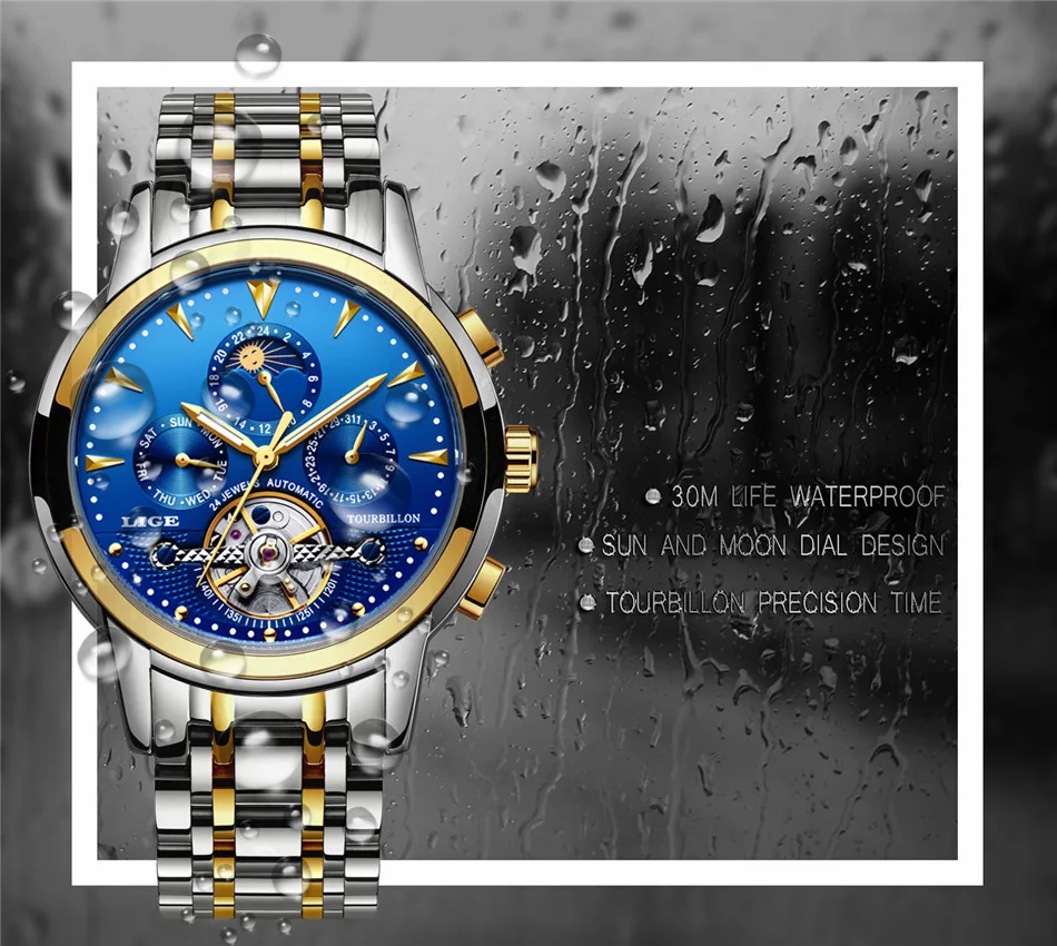 LIGE 9878 Men’s Luxury Watch 8