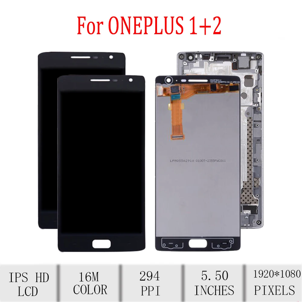 

Original For Oneplus 2 LCD Display Touch Screen Digitizer For Oneplus 2 Display with Frame Replacement A2001 A2003 A2005 Screen